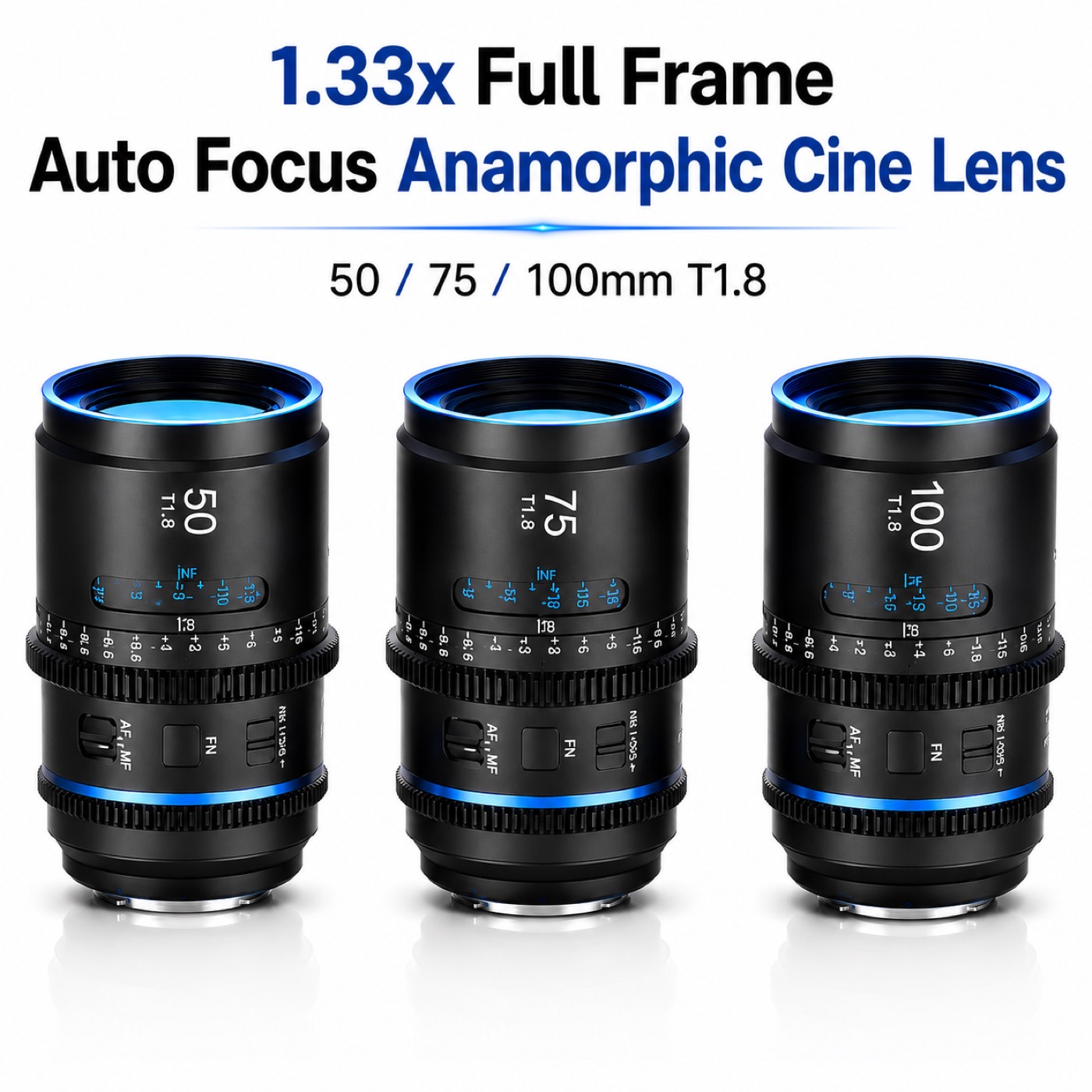 Sirui Anamorphic 1.33x Cine Lens Set (50/75/100mm) T1.8 · Sony E-Mount on rent in Dehradun — Lenses & Filters — ₹5200/day | Mendly